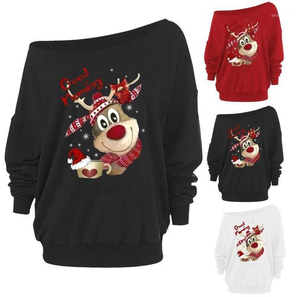 

women's hoodies & sweatshirts kawaii year christmas women clothes vogue print pullover long sleeve casual sweatshirt female harajuku ov, Black