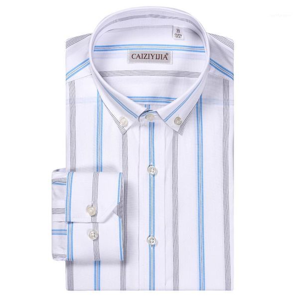 

men's long sleeve casual vertical striped dress shirt pocket-less design comfortable cotton standard-fit button down shirts1, White;black
