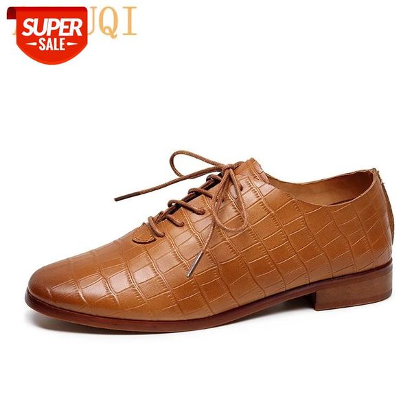 

aiyuqi shoes women genuine leather natural 2021 spring new low-heel lace women vintage shoes casual commuter ladies #kp5v