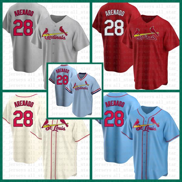 

st. custom louis baseball jersey 28 nolan arenado 46 paul goldschmidt 4 yadier molina 13 matt carpenter 1 ozzie smith harrison bader grey, Blue;black