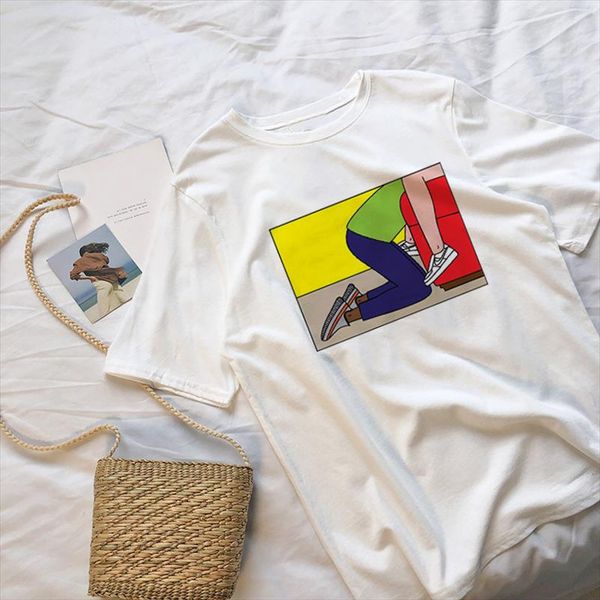 

fun spoof andrea locci cheeky illustration sneakersutra shirt female ulzzang harajuku personality fashion womens t shirt, White