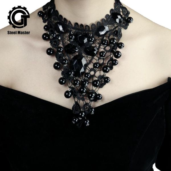 

chains 2021 gothic retro style elegant temperament lace fashion ball accessories necklace european and american party neck, Silver