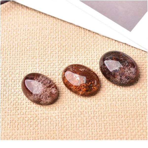 1pc anello di cristallo da giardino naturale superficie accessori quarzo minerali gioielli quarzo fantasma per uomo donna pietra preziosa fai da te jlliKe