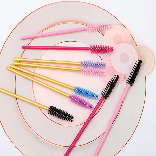 

shegoal 50pcs disposable crystal eyelash brush grafting eyelash curling comb mascara wands applicator beauty makeup brushes