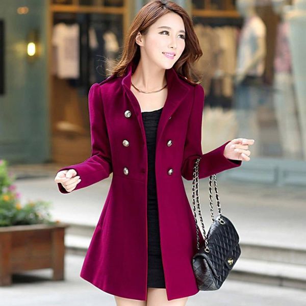 

warm korean long coats women autumn winter 2020 new wool coat harazuku elegant woolen windbreaker female overcoat cv01, Black