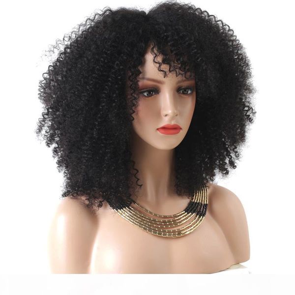 

afro kinky curly full lace human hair wigs for women natural black 130% density peruvian remy hair bob lace front human hair wigs, Black;brown