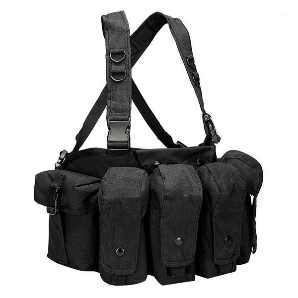 

hunting jackets chest rig tactical vest army equipment pouch outdoor paintball men durable1, Camo;black
