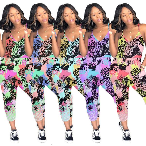 

loose ly5829 women's recommended elements printed casual jumpsuit, Black;gray