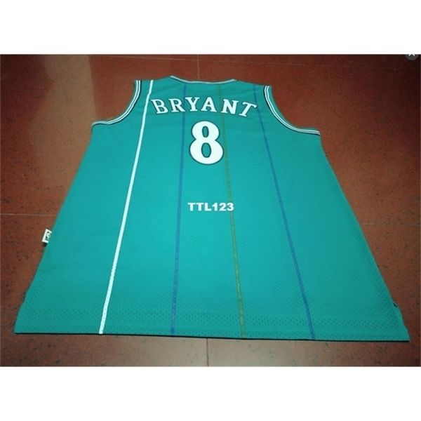 

121 vintage green #8 k b authentic full embroidery size s- college jersey or custom any name or number jersey, Black