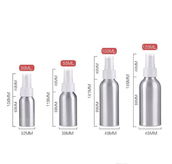 

30ml - 500ml aluminum fine mist spray bottles empty bottle used as perfume essential oil water cosmeti jlltlw lucky2005