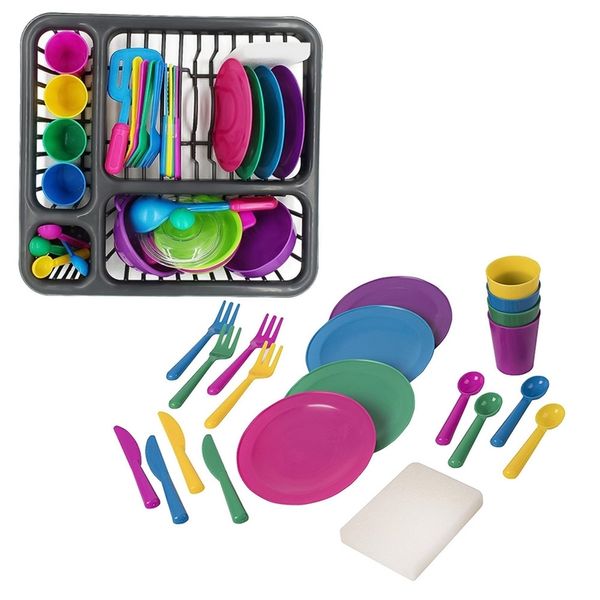 

mry 28 pcs/set children play pretend toys kitchen cooking tableware playset sink dishes play house early learning toys y200428