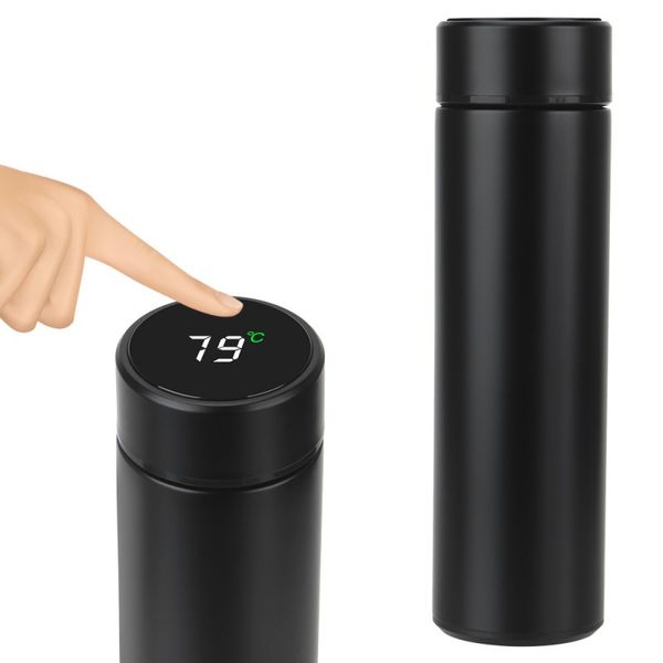 Nuovo thermos intelligente in acciaio inossidabile per bottiglia, display della temperatura, boccette per vuoto, auto da viaggio, zuppa, tazza da caffè, bottiglia d'acqua