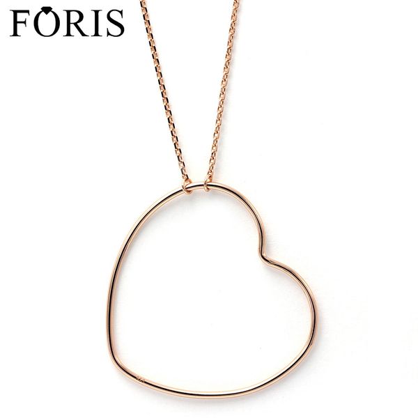 

foris fashion jewelry rose & gold color big love heart necklace for women christmas gift pn034 q1113, Silver