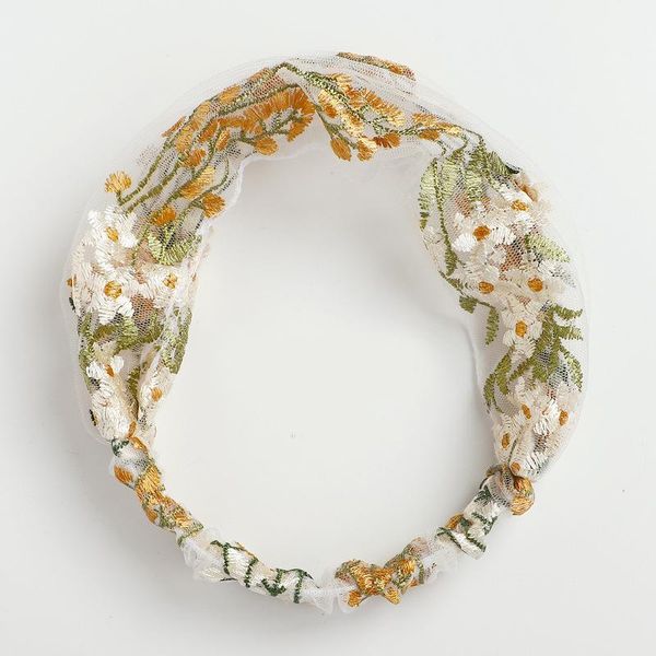 

vintage handmade washing face hairband embroidery lace flower headwrap elastic hair bands hair accessories women wide headband q bbyldp