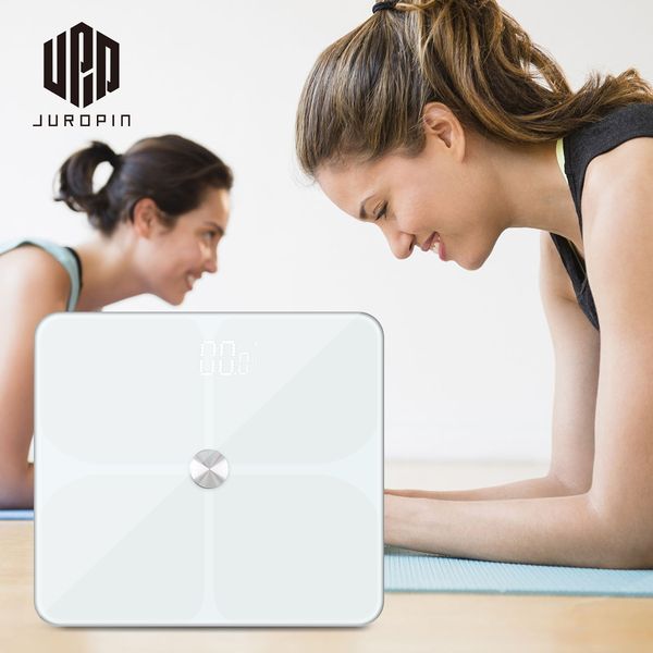 

guangzhou juropin amazon household smart digital electronic bluetooth scale body fat weighing scale usb charging balance