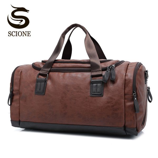 

casual travel duffel bag pu leather men handbags big large capacity travel bags black mens messenger bag tote jxy815 c1008