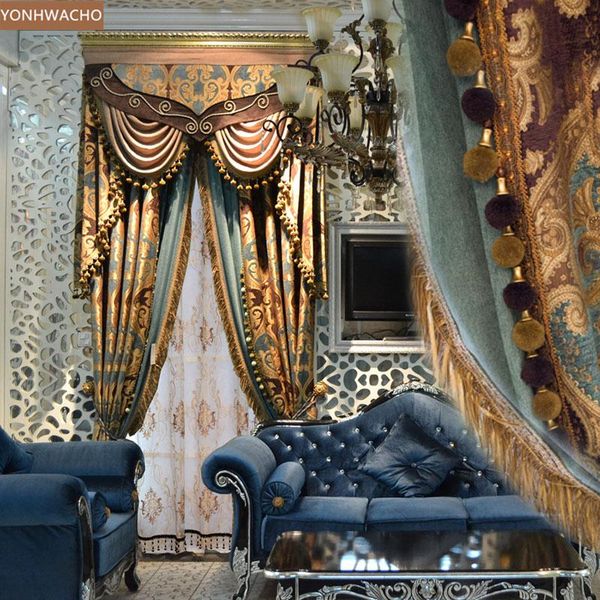 

curtain & drapes custom exquisite chenille living room bedroom simple fashion coffee cloth blackout valance tulle panel c408