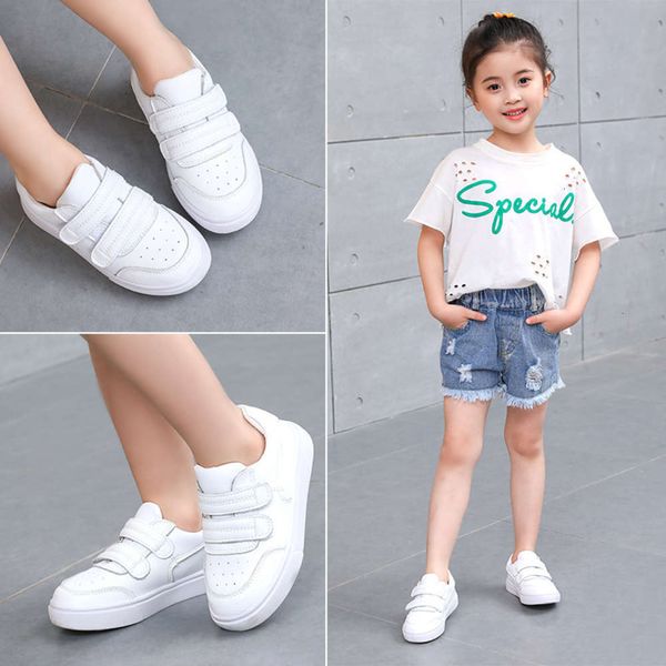 

autumn children's small white leather single breathable spring boys' and girls' casual sho student performance, Black;red