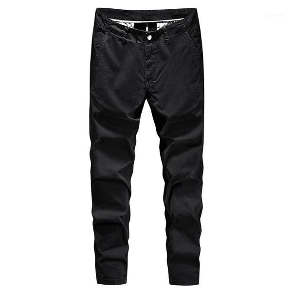 

2020 brand men casual pants mens business khaki trousers male classics straight full length fashion harajuku streetwear pants1, Black