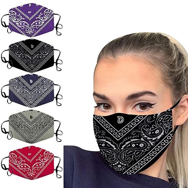 

dhl shipping cashew flower face mask protective dustproof windproof mouth cover breathable fashion print masks kimter-l863fa