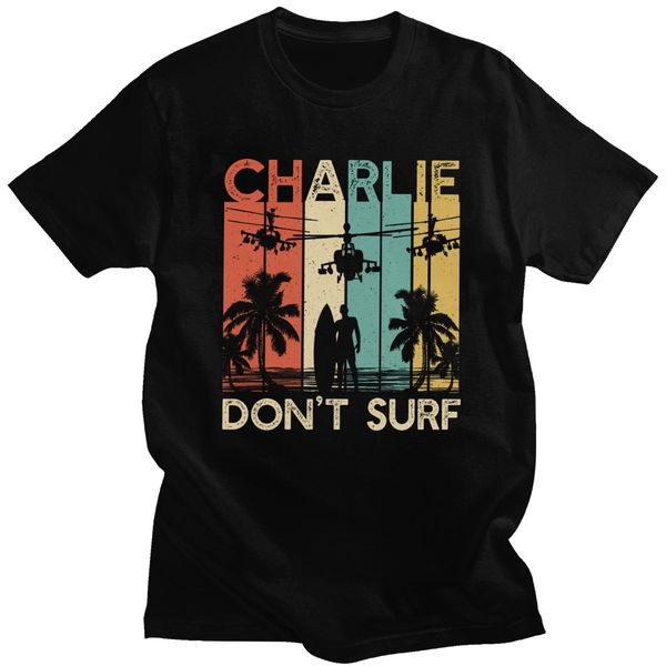 

sport vintage charlie don't surf t shirt men cotton casual t-shirt short sleeve military vietnam war apocalypse now tee clothing