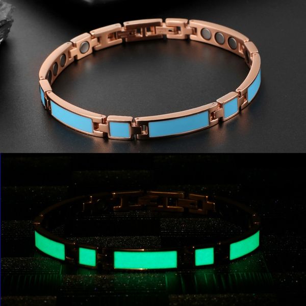 

creative ins new titanium steel magnet female selling fashion luminous stainless bracelet glowing luminous steel bracelet man 35s7w 35s7, Golden;silver