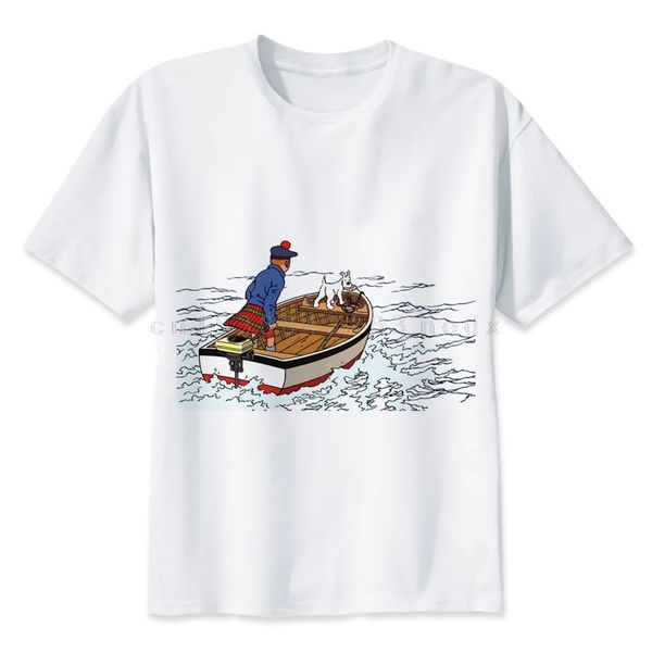

tintin men summer boy print anime brand clothing white color mr1602 hoodie designers t shirts sweatshirt