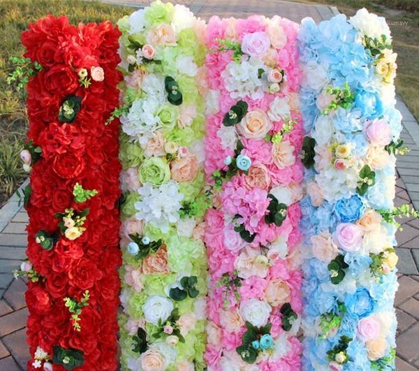 

100cm x25cm artifical rose hydrangea styles flower rows for wedding party arch and t station decoration flowers diy supplies1
