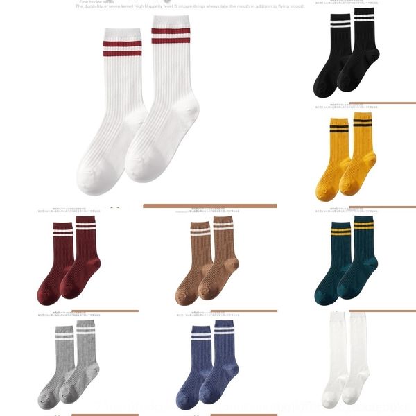 

z9rm5 и сплошной цвет сплошной цвет в середине трубки хлопковые чулки в середине трубки укладки хлопка детей осень зимы женщин простые носки, Black