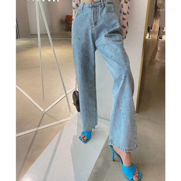 

women's jeans blue straight d9811
