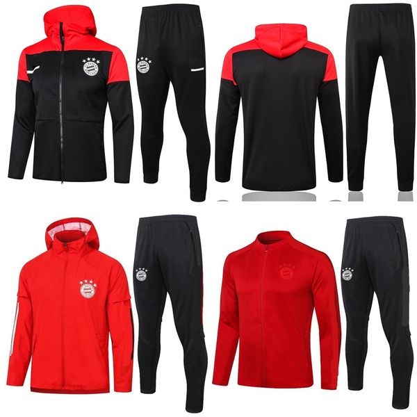 

20 21 bayern munich soccer jacket tracksuit survetement lewandowski sane davies muller football hoodie jackets training suit, Black