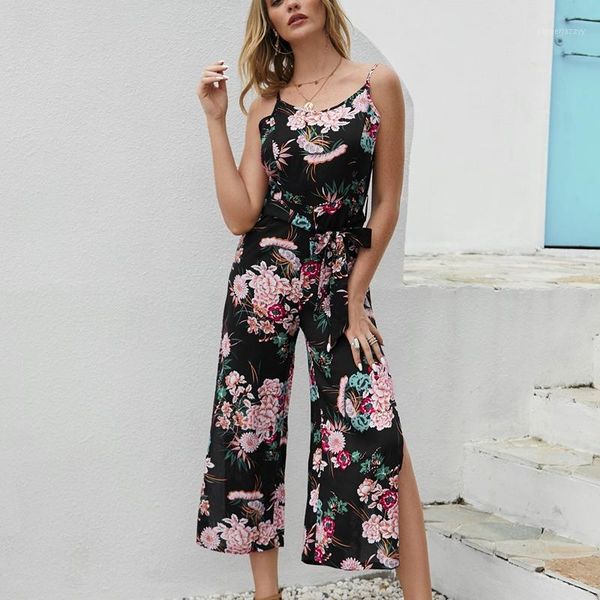 

women's jumpsuits & rompers women's camisole printed shorts holiday casual suit1, Black;white