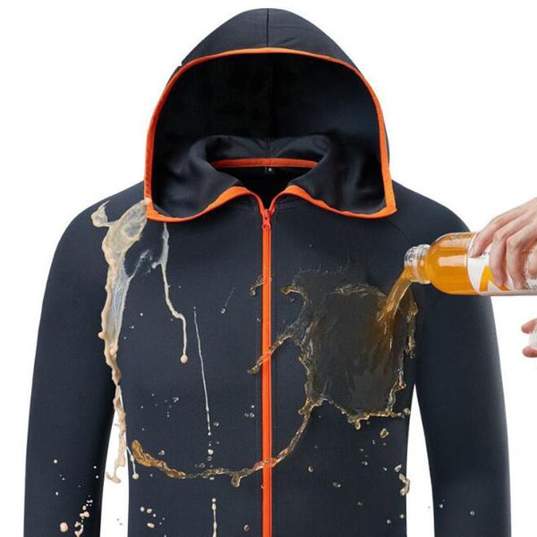 

men's jackets outwear jacket men hydrophobic anti-fouling waterproof quick-drying breathable sunscreen outdoors hooded thin clothes, Black;brown