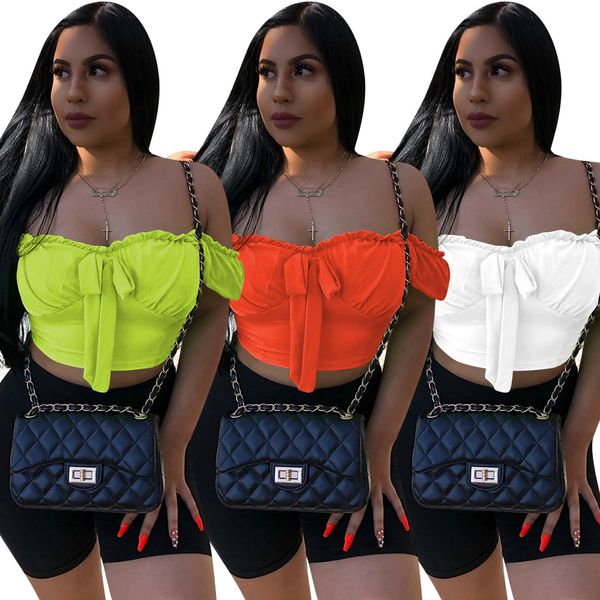 

spot 2021 european and american spring and summer fashion casual solid color chest wrap with wooden ears, White