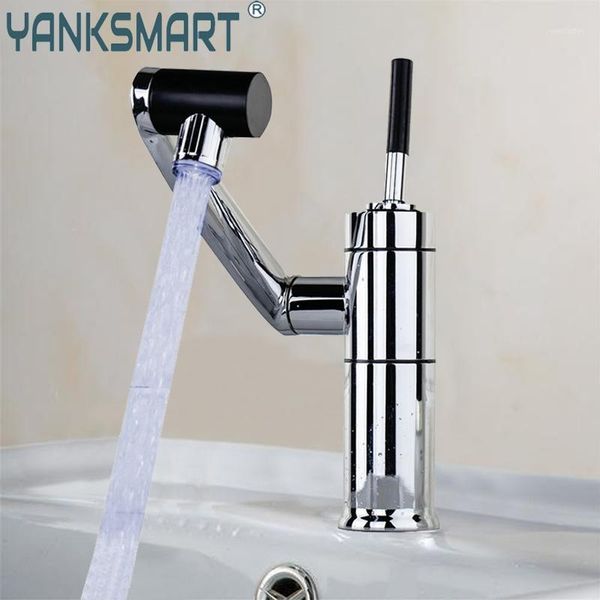 

bathroom sink faucets ru led faucet basin 720 degree rotating chrome deck mounted mixer tap ceramic plate spool1