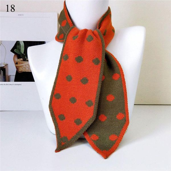 

scarves 2021 double sided pointed scarf couple knitted long skinny neck warmer collar polka dot stripes design, Blue;gray