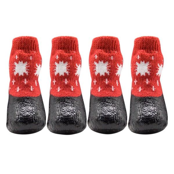 

4 pcs dog shoes waterproof socks dogs cotton sock rubber solenon-slip outdoor feet cover halloween pet socks dog feet wmtblg