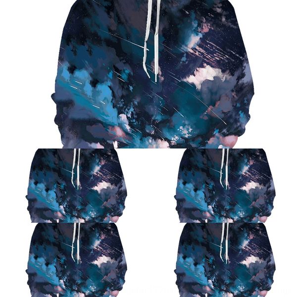 

hooded weater men's spring and autumn new hoodie pulloverhoodie pullover personalized meteor 3d digital print pullover 6nrmh, Black