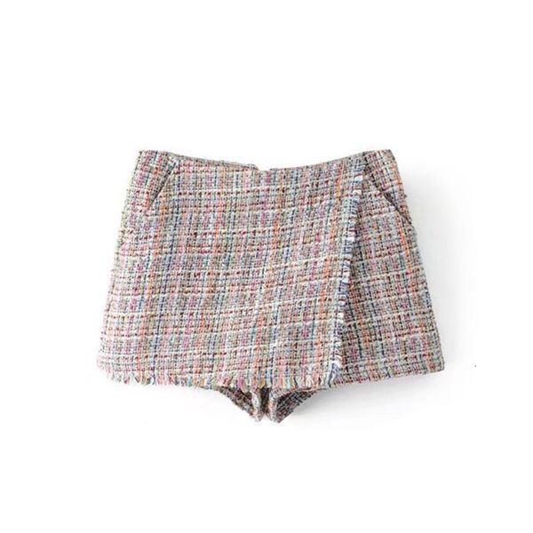 

2021 new winter vintage elegant shorts saias women of slim high rise tweeds cloth no trecho asi8, White;black