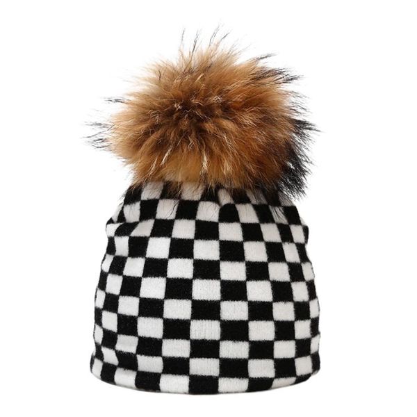 

beanie/skull caps cute cow leopard zebra print beanie hat with detachable pom thicken double layer warm harajuku knit skull cap, Blue;gray