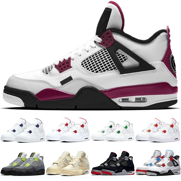 

trainers 4 men outdoor shoes 4s mens sail metallic pack white purple green red neon bred black cat fashion sports sneakers