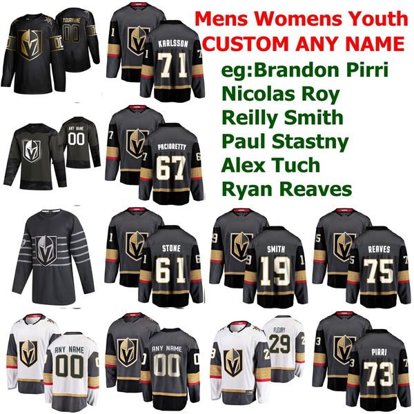 

vegas golden knights hockey джерси брендан brisson джерси марк-андре флери райан ривс уильям karlsson марк стоун джеймс нил пользовательский, Black;red
