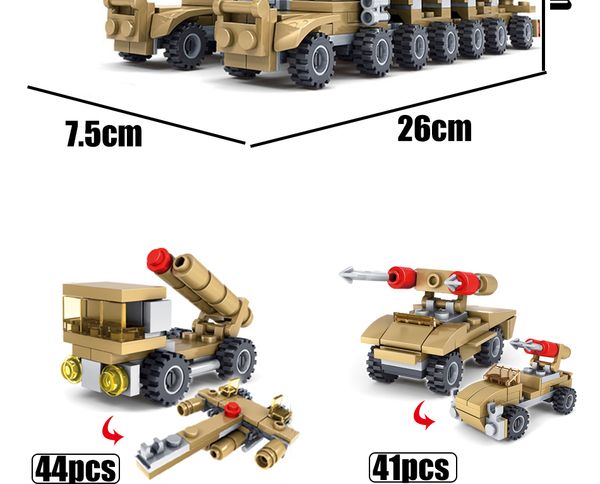 

huiqibao 544pcs 16in1 военный танк строительные блоки супер автомобиль самолет автоцистерна автомобиль армии кирпичи развивающие игрушки для