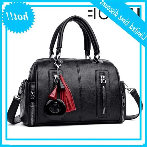 

spot 2019 new ladies handbag shoulder bag mode retro boston women tasks casual dead for business