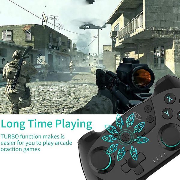 

bluetooth game controller gyro lightweight 6-axis game playing case cover for switch pro switch