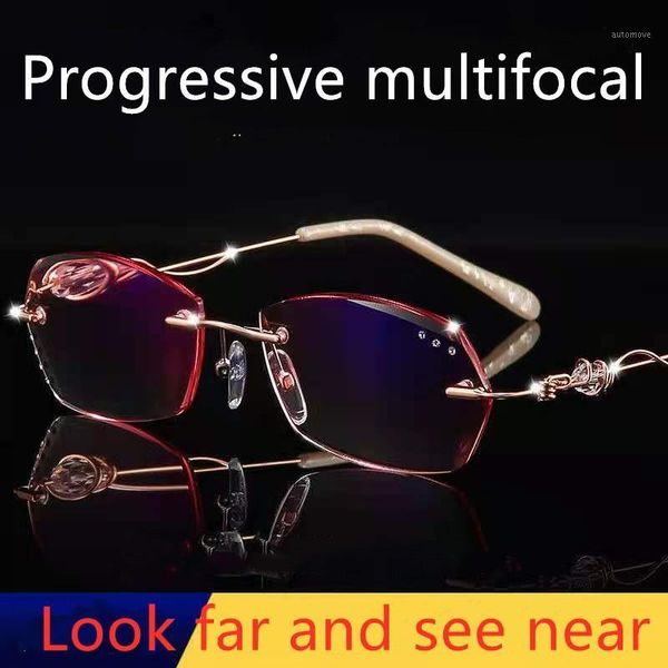 

[far, middle and near three uses] german intelligent zoom presbyopia glasses for men and women near far high definition anti1, White;black