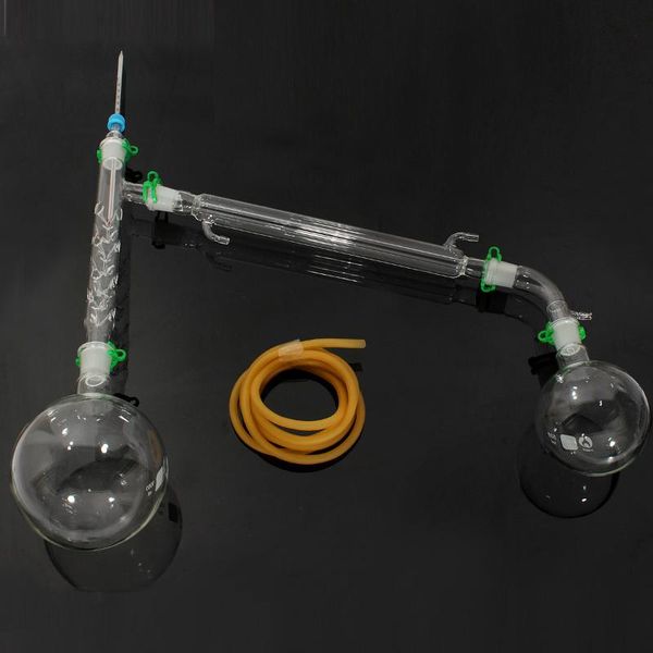 

lab glassware soxhlet extractor condenser set with 24/29 1000ml flat bottom flask+40/38 tube distillation lab school supply