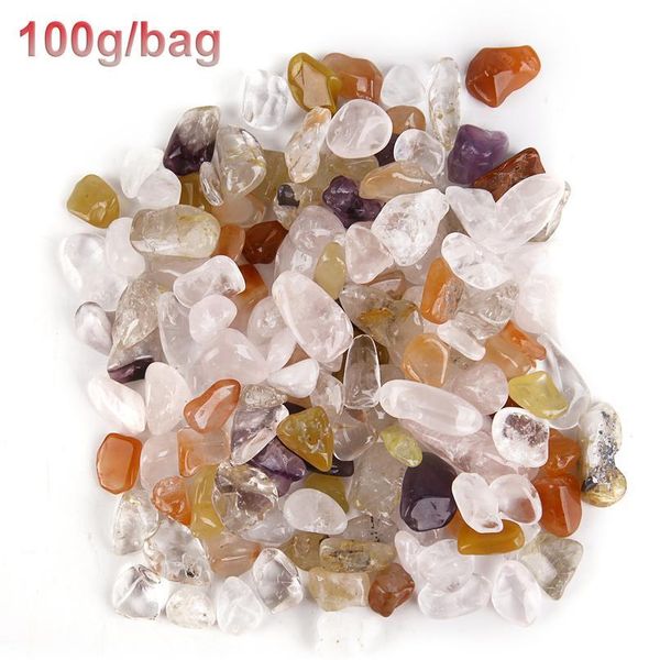 

100g/bag natural mixed quartz crystal stone rock gravel specimen tank decor natural beads stones minerals si qylaiz