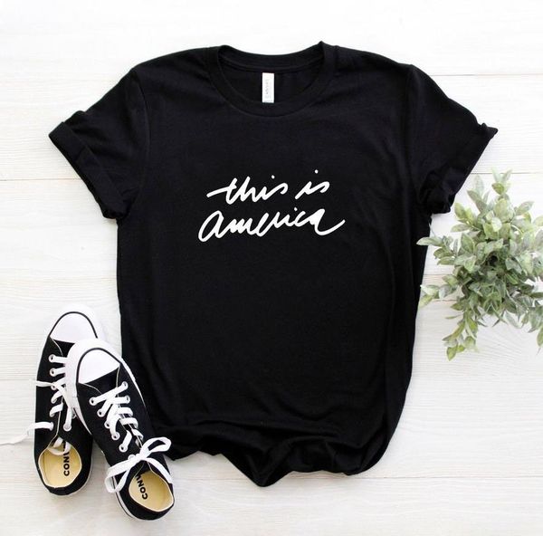 

this is america letters women tshirt cotton casual funny t shirt gift for lady yong girl tee drop ship s-916, White