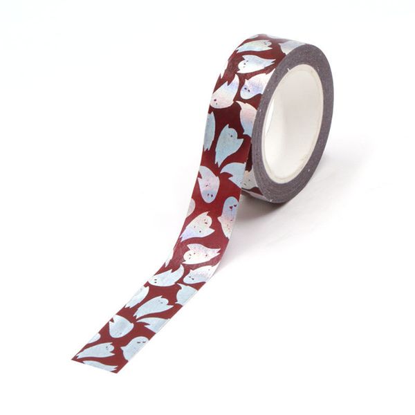 

2021 последняя конструкция призрак new15mm * 10м washi украшения 1x хэллоуин новый new diy planner дневник скрапбукинг маскировка ленты 9 но